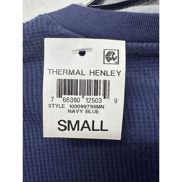 Club Room Men's Thermal Henley Shirt - Navy Blue Small - Picture 5 of 5